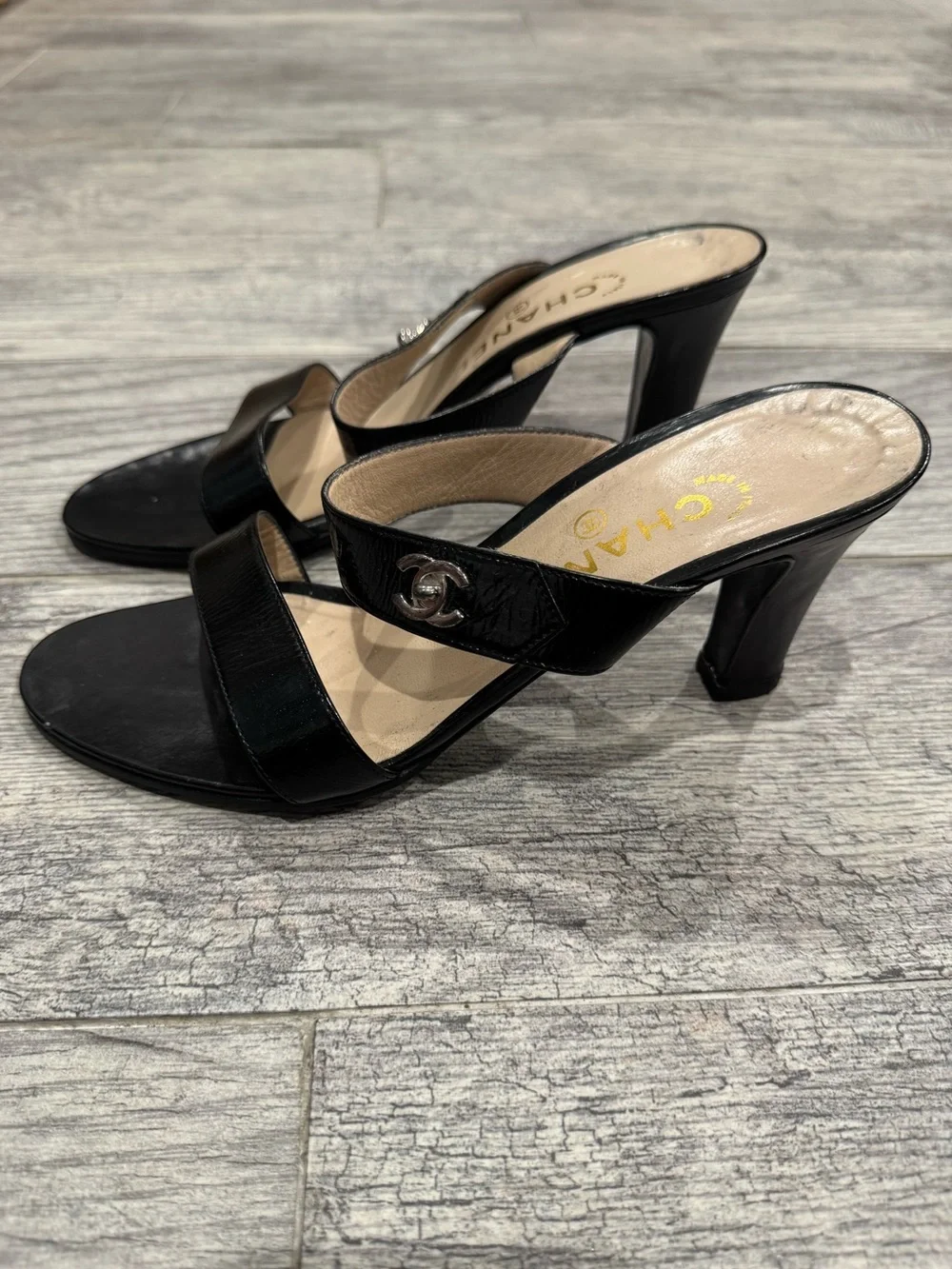 CHANEL black patent
